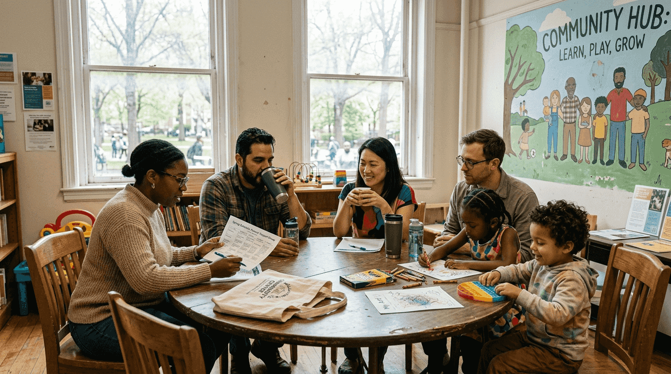 Families meeting at autism support center