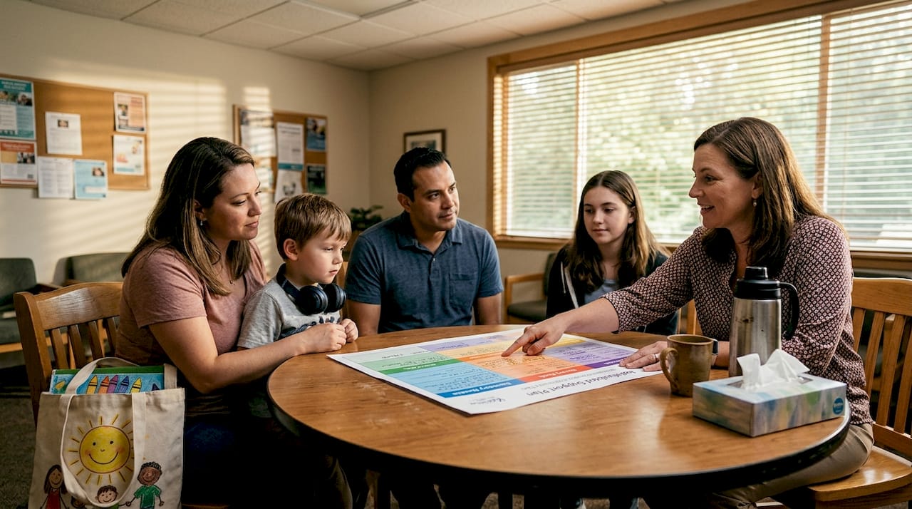 Family meeting therapist for autism support