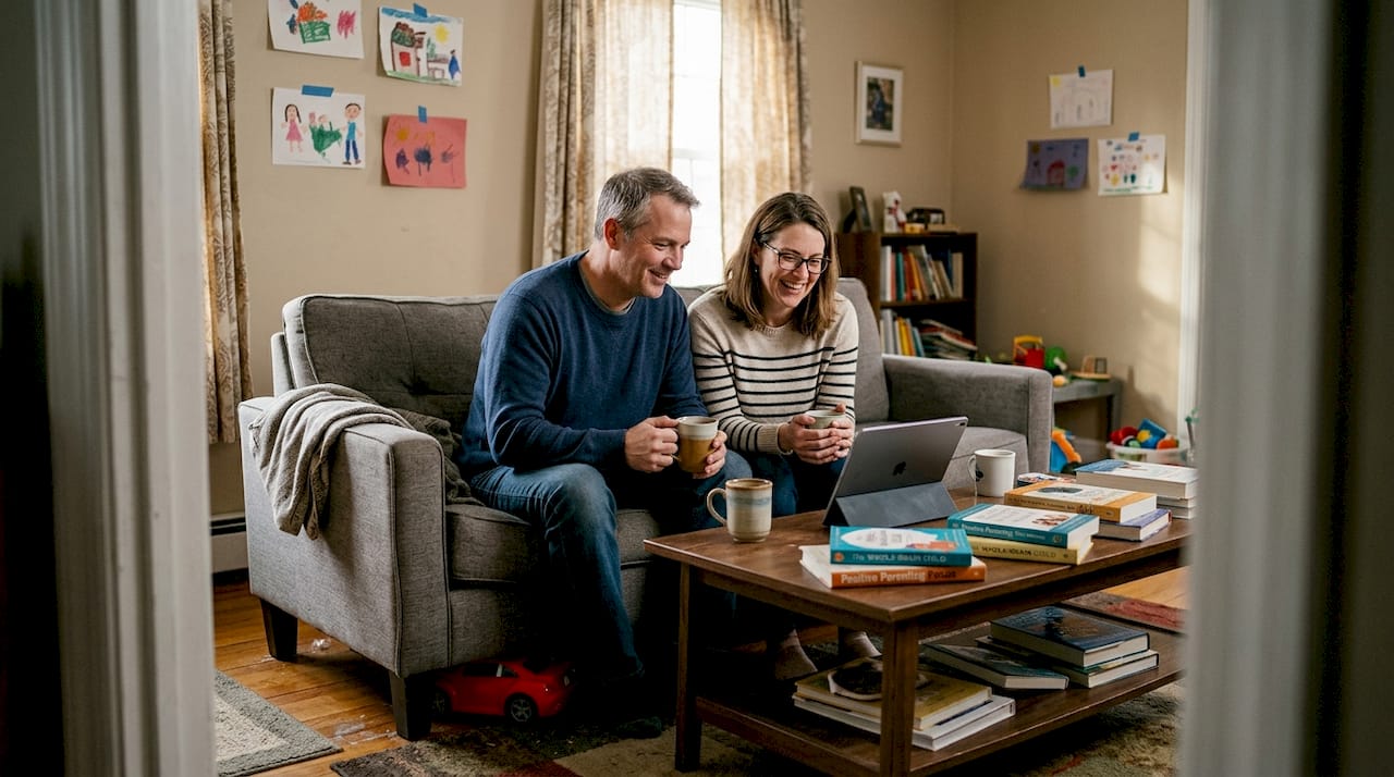 Parents join autism support group video call at home