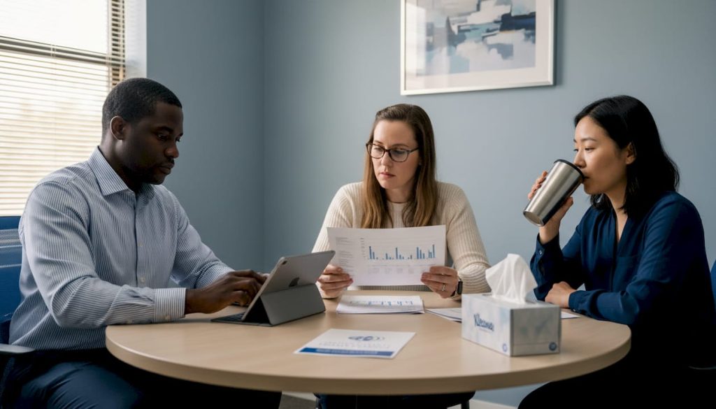 Diagnosis team reviews child developmental report