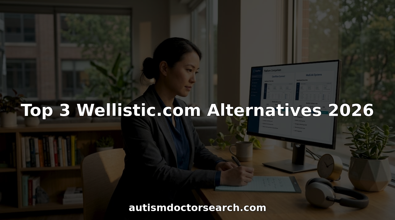 Administrator comparing healthcare service platforms at desk