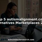 Person researching autism service directories at home desk