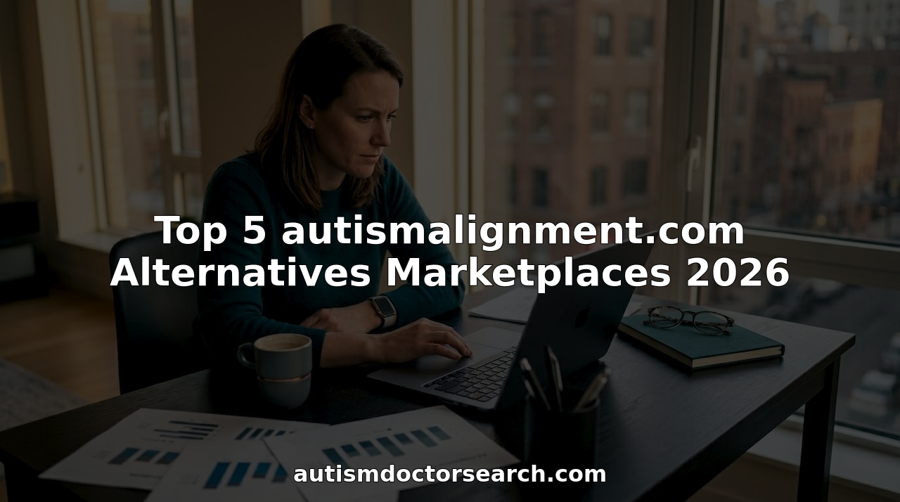 Person researching autism service directories at home desk