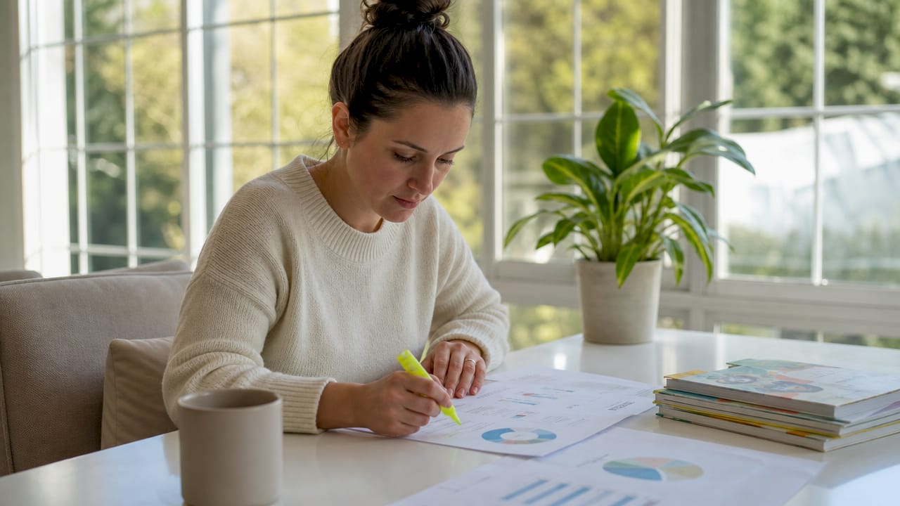 Mother reviewing functional behavior assessment report