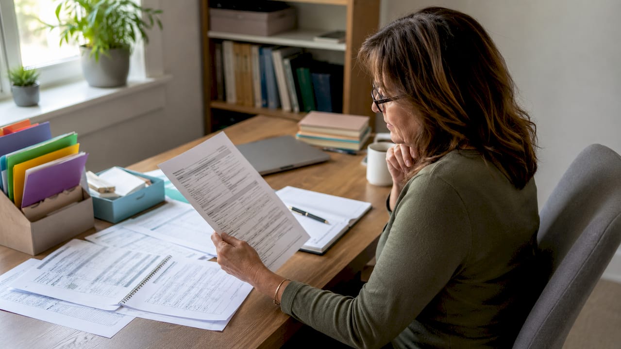 Parent reviewing special needs advocacy documents