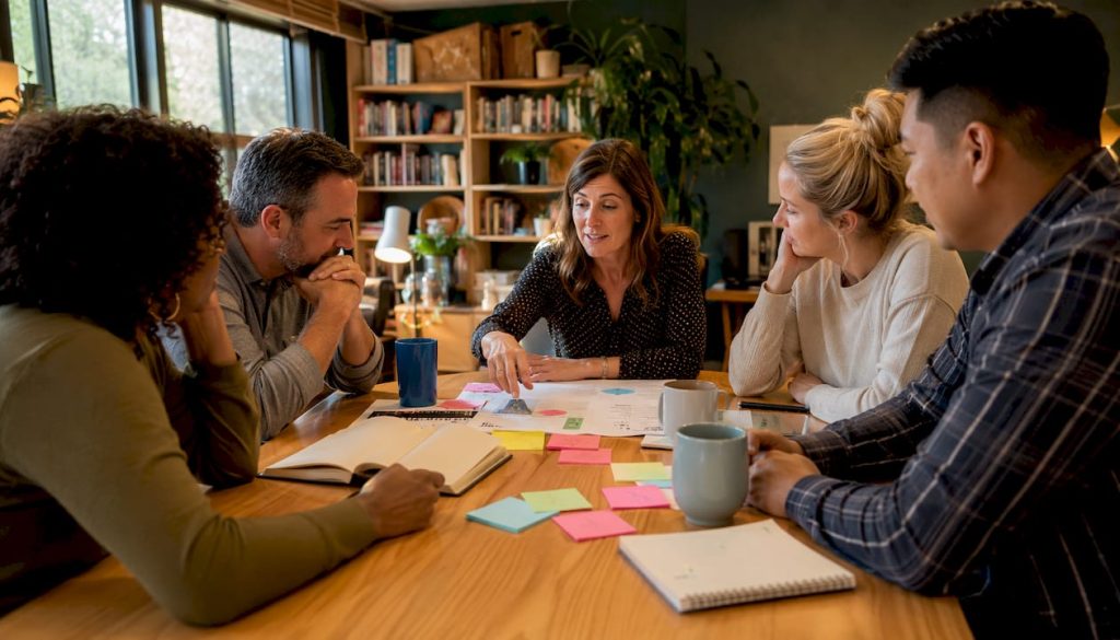 School intervention team meeting around table