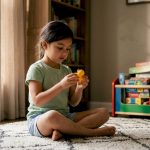 Child rocking during stimming behavior at home