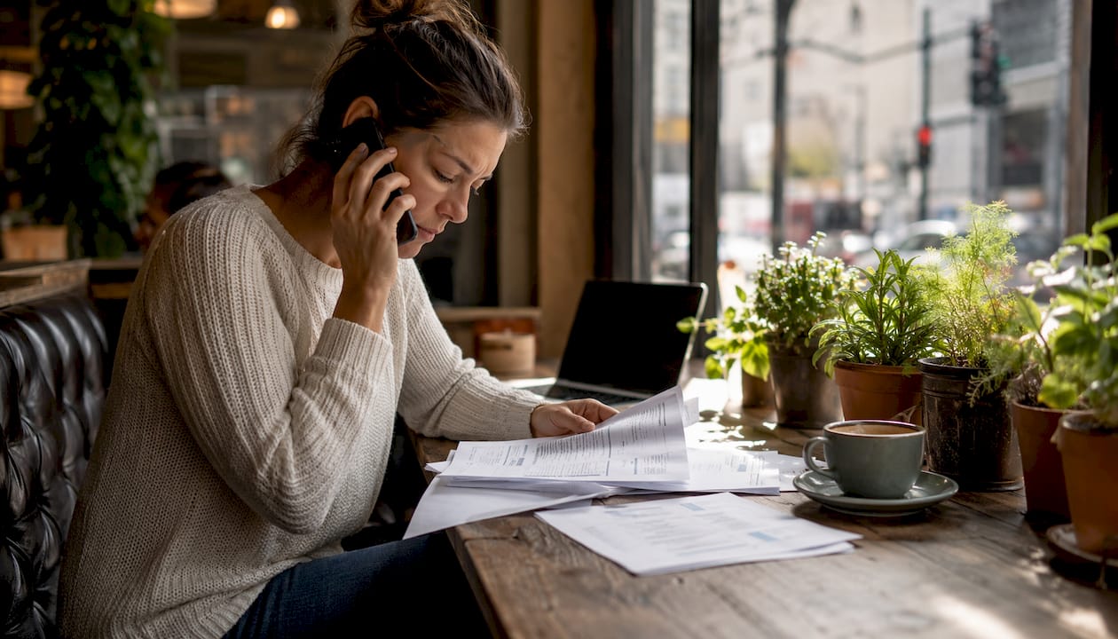 Mother arranging autism-friendly transportation by phone