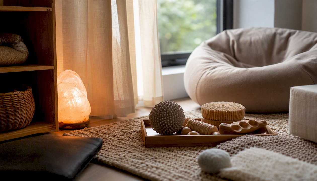 Calm sensory-friendly room corner